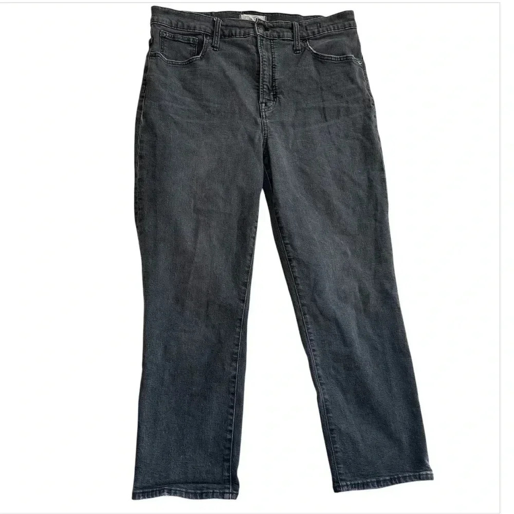 The Perfect Vintage Crop Jean Women’s 32 Gray Wash Distressed High Rise Straight